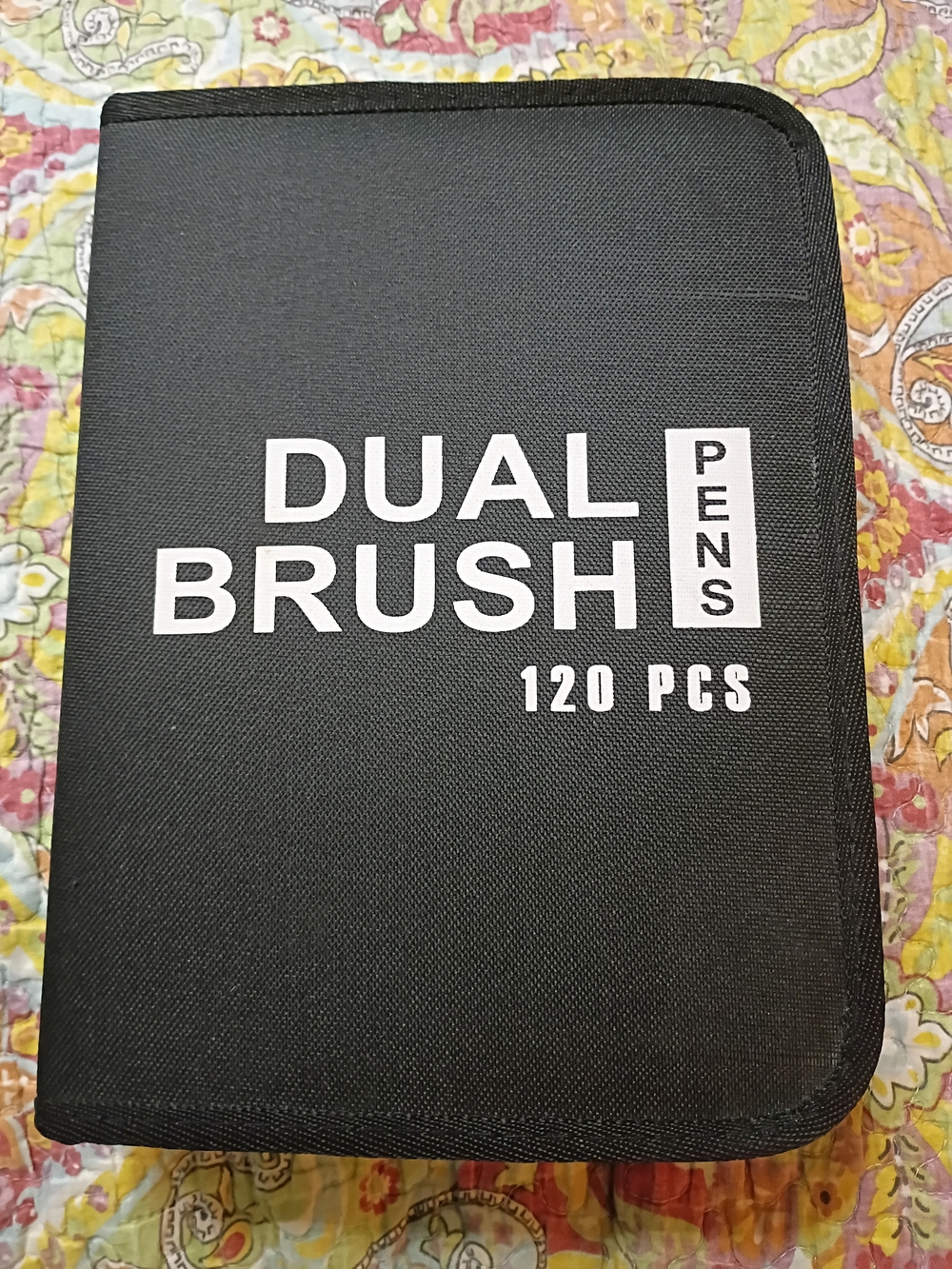 Dual Brush Pens 120 PCS Black Carry Case